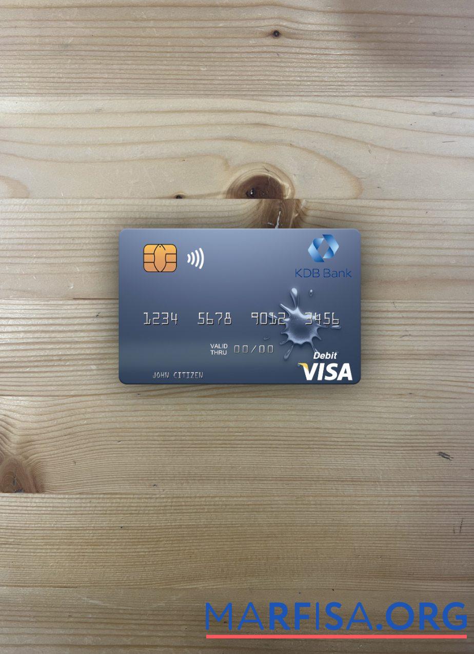 Printable Uzbekistan KDB Bank visa debit card photolook front real example